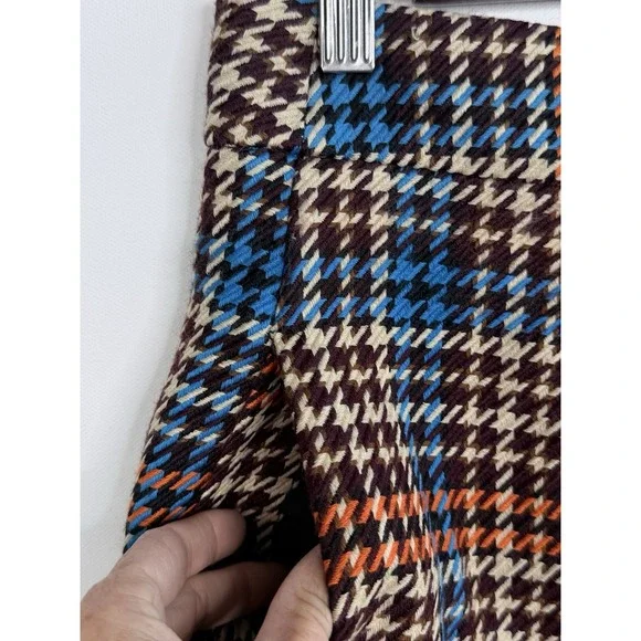 DOROTHEE SCHUMACHER Wide Leg Wool Blend Houndstooth Pants High Rise Size 1 - Picture 4 of 9